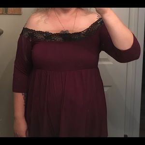 Like new Torrid off shoulder purple lace top